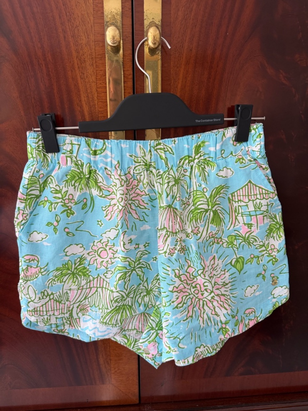 Lilly Pulitzer Sea View Linen Button Down & Elodey Shorts Set Sunbathers Bliss M - Picture 10 of 14